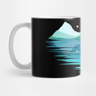 Canoe On A Lake In The Mountains By Moonlight On Camping Mug